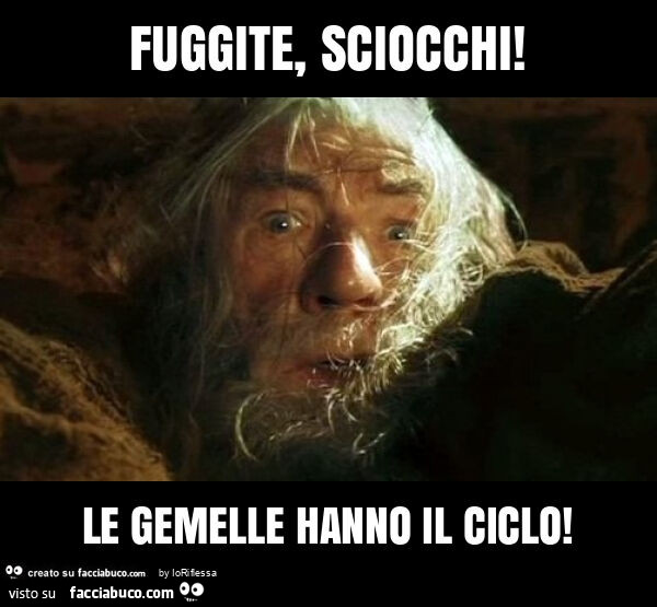 Fuggite Sciocchi Le Gemelle Hanno Il Ciclo Facciabuco