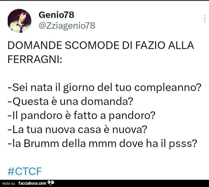 Domande Scomode Di Fazio Alla Ferragni Sei Nata Il Giorno Del Tuo