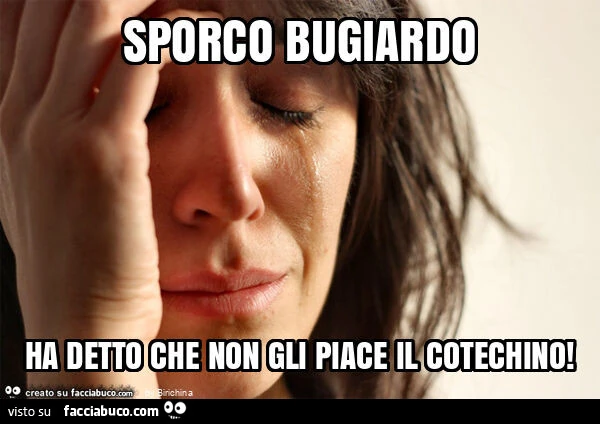 Sporco bugiardo ha detto che non gli piace il cotechino