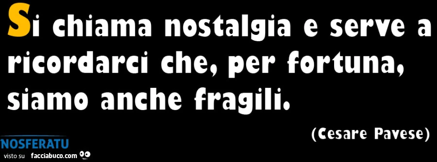 Si chiama nostalgia