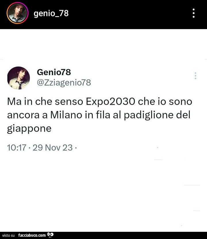 Ma in che senso expo2030 che io sono ancora a milano in fila al padiglione del giappone