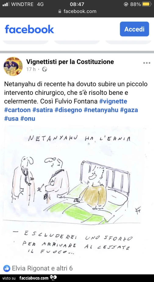 Netanyahu ha l'ernia