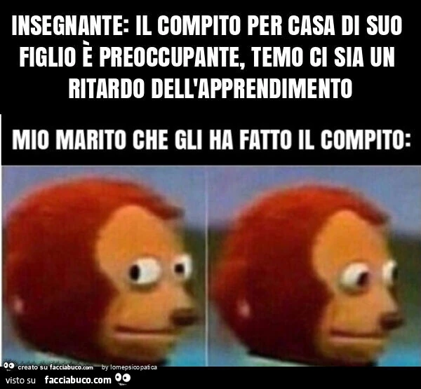 Insegnante: il compito per casa di suo figlio è preoccupante, temo ci sia un ritardo dell'apprendimento