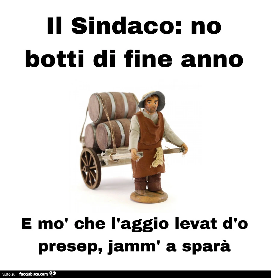 Il sindaco: no botti di fine anno. E mò che l'aggio levat d'o presep, jamm' a sparà