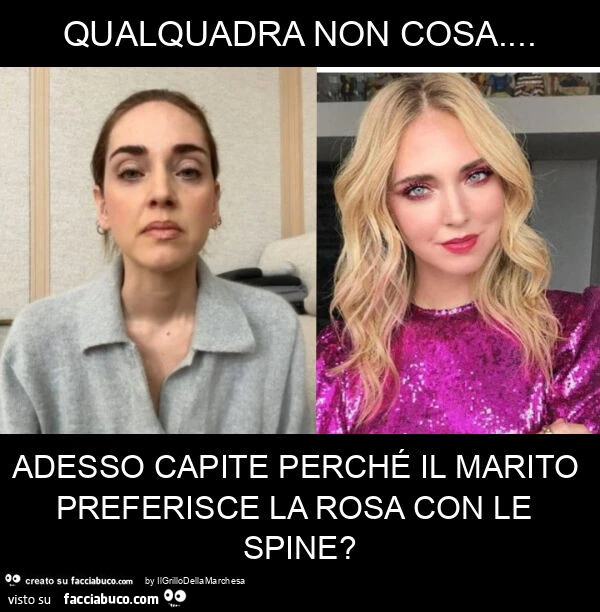 Qualquadra non cosa&hellip; adesso capite perché il marito preferisce la rosa con le spine?