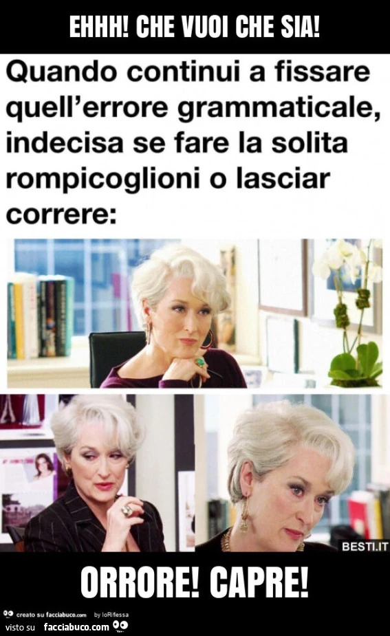 Ehhh! Che vuoi che sia! Orrore! Capre