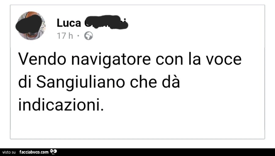 Vendo navigatore con la voce di Sangiuliano che dà indicazioni