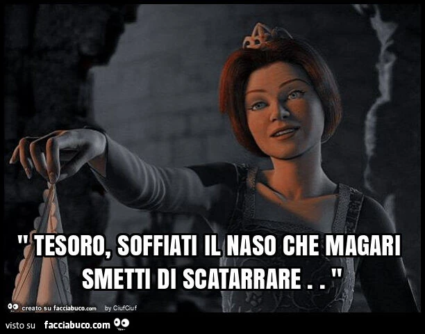 " tesoro, soffiati il naso che magari smetti di scatarrare. "