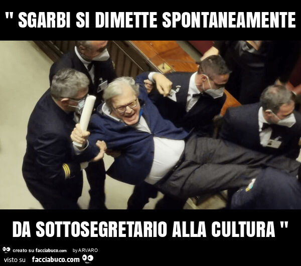 " sgarbi si dimette spontaneamente da sottosegretario alla cultura "