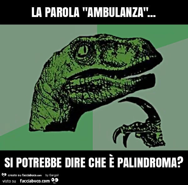 La parola "ambulanza"&hellip; si potrebbe dire che è palindroma?