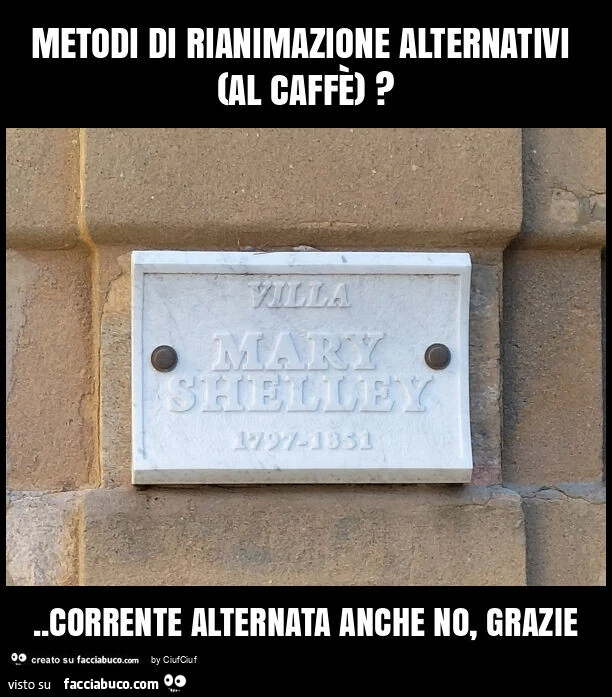 Metodi di rianimazione alternativi (al caffรจ)? . Corrente alternata anche no, grazie