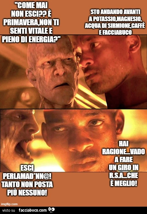 Come mai non esci? Primavera non ti senti vitale e pieno di energia? Sto andando avanti a potassio, magnesio, acqua di sirmione, caffè e facciabuco