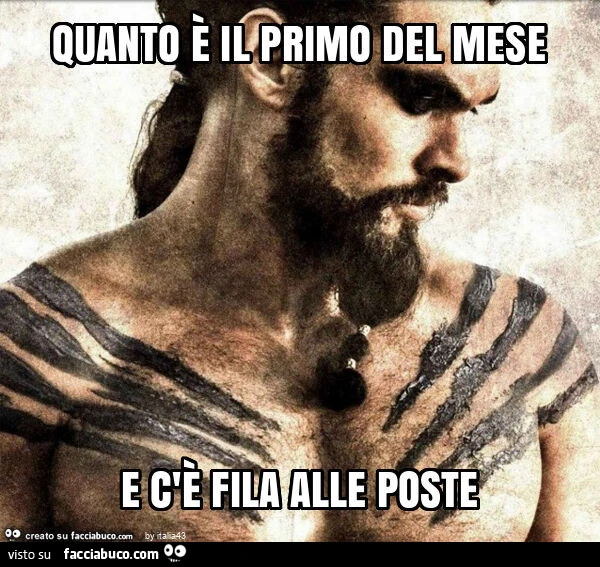Quanto è il primo del mese e c'è fila alle poste