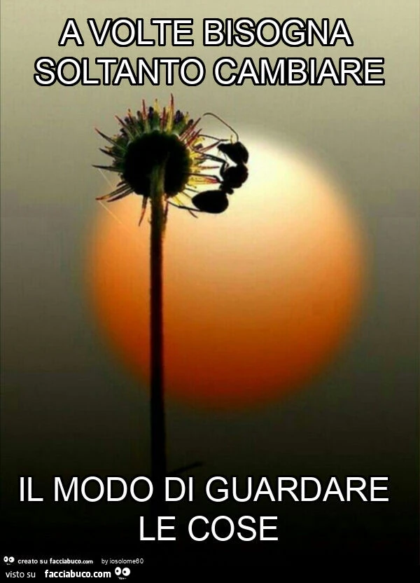 A volte bisogna soltanto cambiare il modo di guardare le cose
