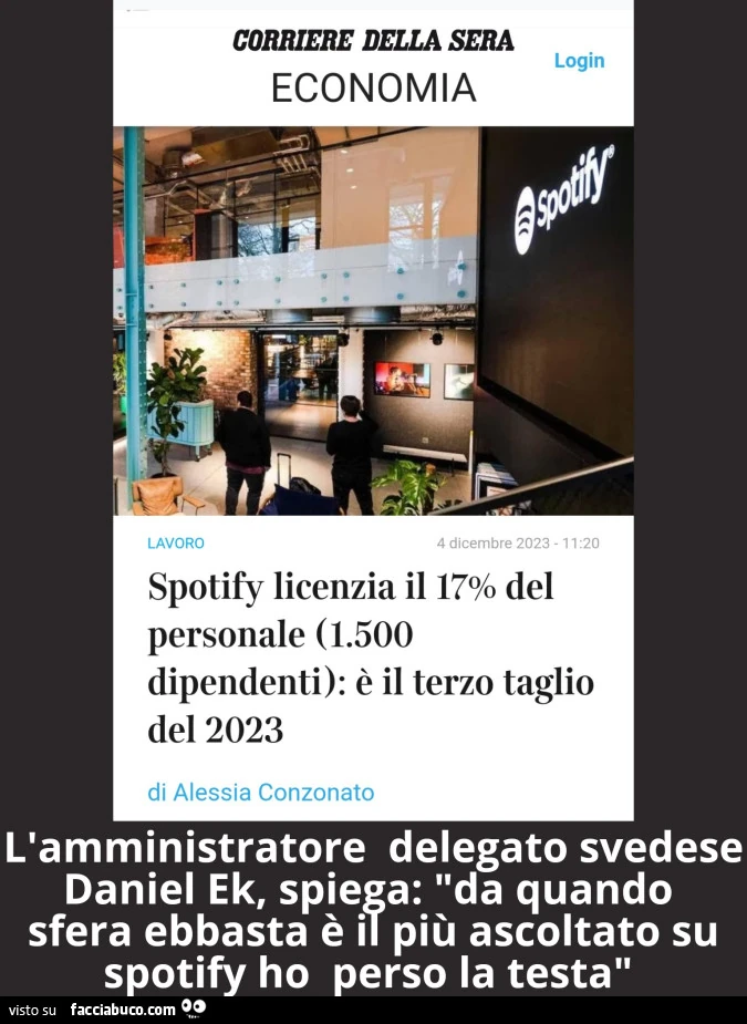 Spotify licenzia 1500 dipendenti