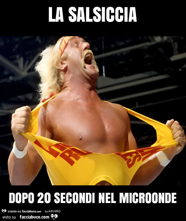 La salsiccia dopo 20 secondi nel microonde