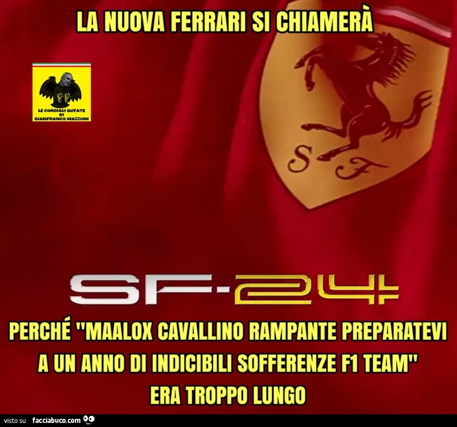 La nuova ferrari si chiamerà SF24 perché maalox cavallino rampante preparatevi a un anno di indicibili sofferenze fi team era troppo lungo