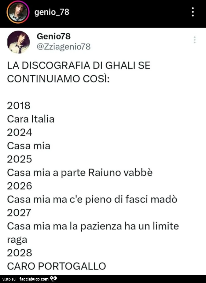 La discografia di ghali se continuiamo così