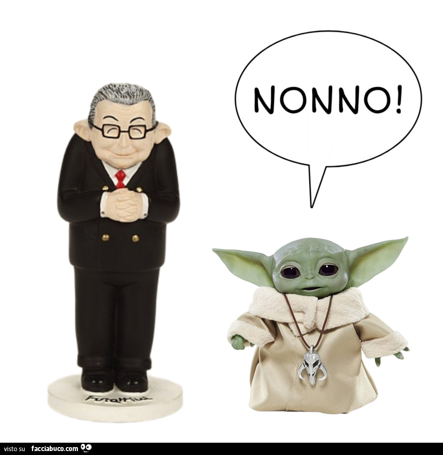 Andreotti scambiato da Baby Yoda per suo nonno