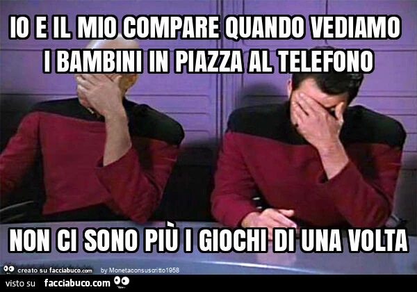 Io e il mio compare quando vediamo i bambini in piazza al telefono non ci sono più i giochi di una volta