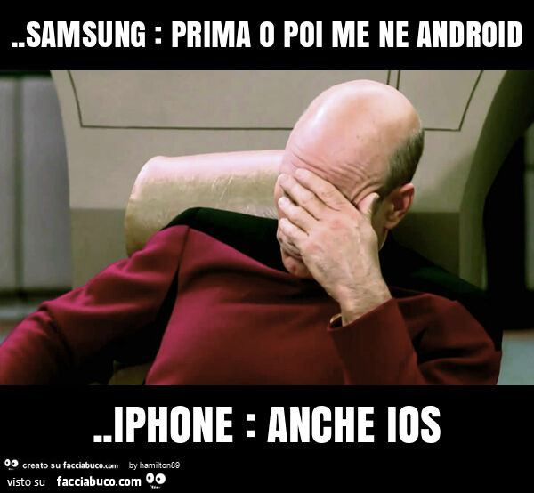 Samsung: prima o poi me ne android. Iphone: anche ios