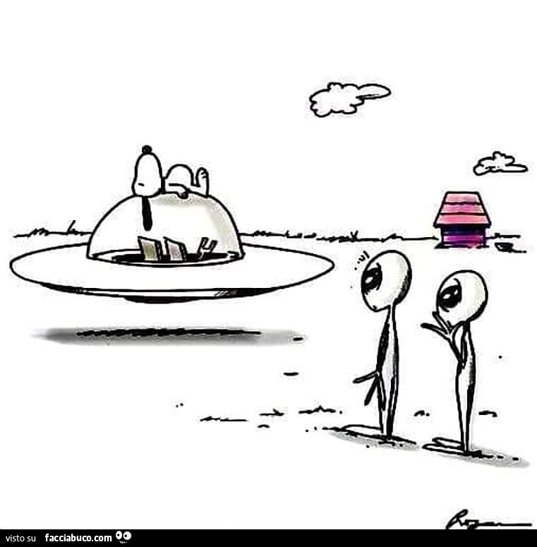 Snoopy dorme sopra l'ufo