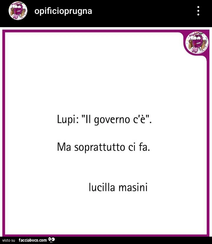 Lupi: il governo c'èe. Ma soprattutto ci fa. Lucilla Masini