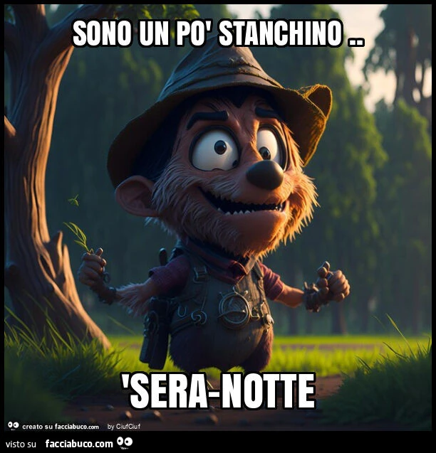 Sono un po' stanchino. 'Sera-notte