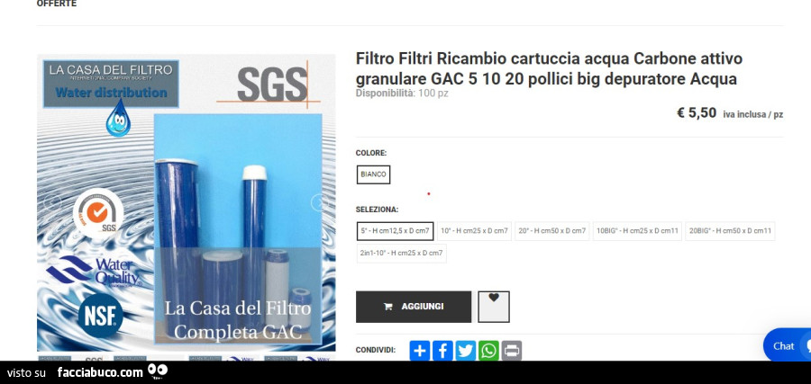 Filtro filtri ricambio cartuccia acqua carbone attivo la casa del filtro