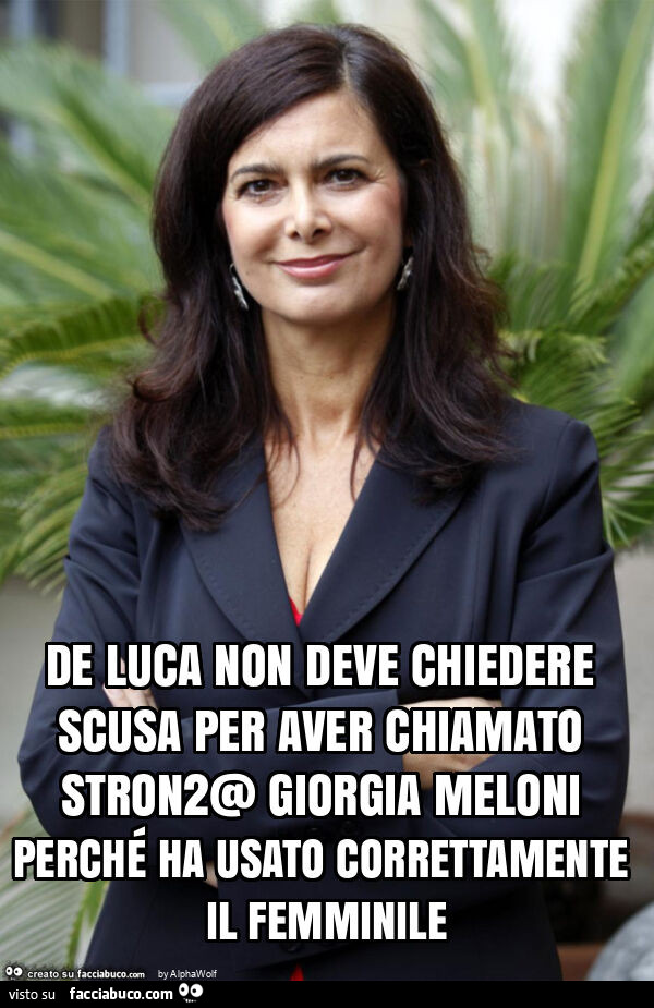 De luca non deve chiedere scusa per aver chiamato stron2@ giorgia meloni perché ha usato correttamente il femminile