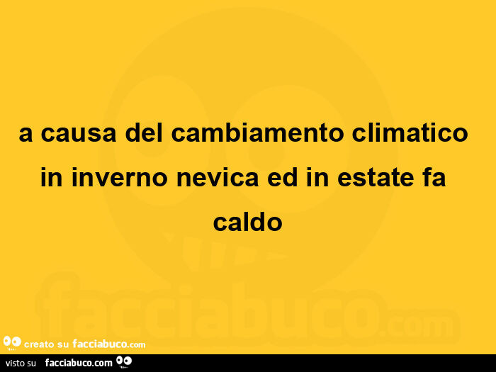 A causa del cambiamento climatico in inverno nevica ed in estate fa caldo