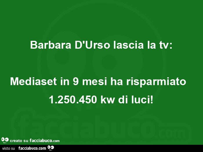 Barbara d'urso lascia la tv: mediaset in 9 mesi ha risparmiato 1.250.450 kw di luci