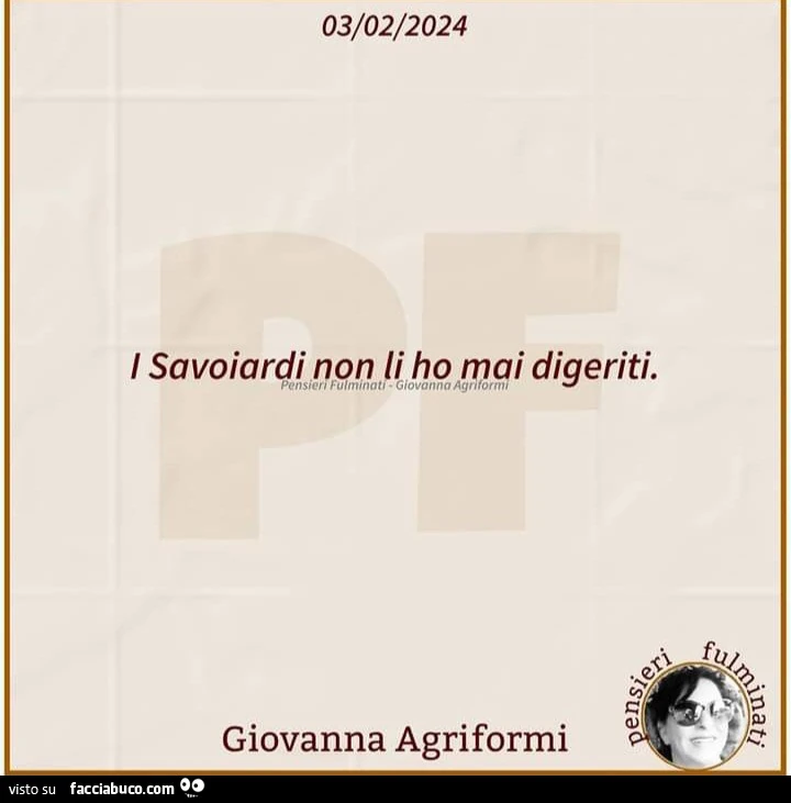 I savoiardi non li ho mai digeriti