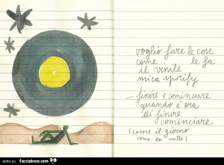 Voglio fare le cose come le fa il vinile mica spotify