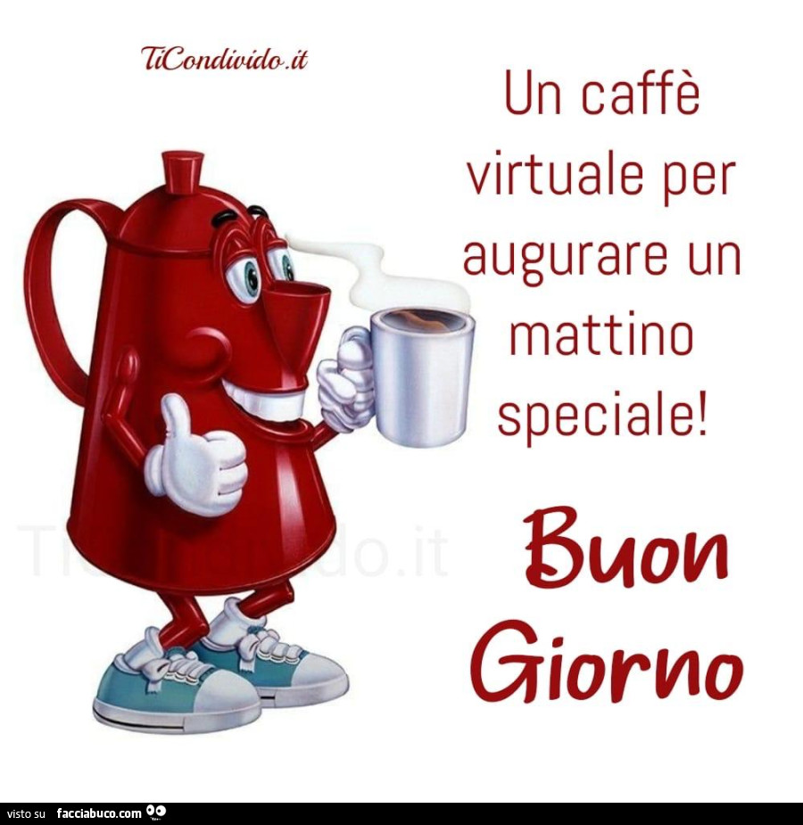 Un caffè virtuale per augurare un mattino speciale! Buon giorno