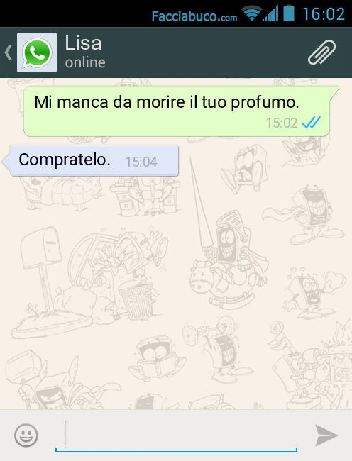 Mi manca da morire il tuo profumo. Compratelo