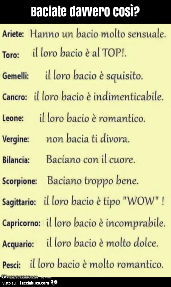 Baciate davvero così?