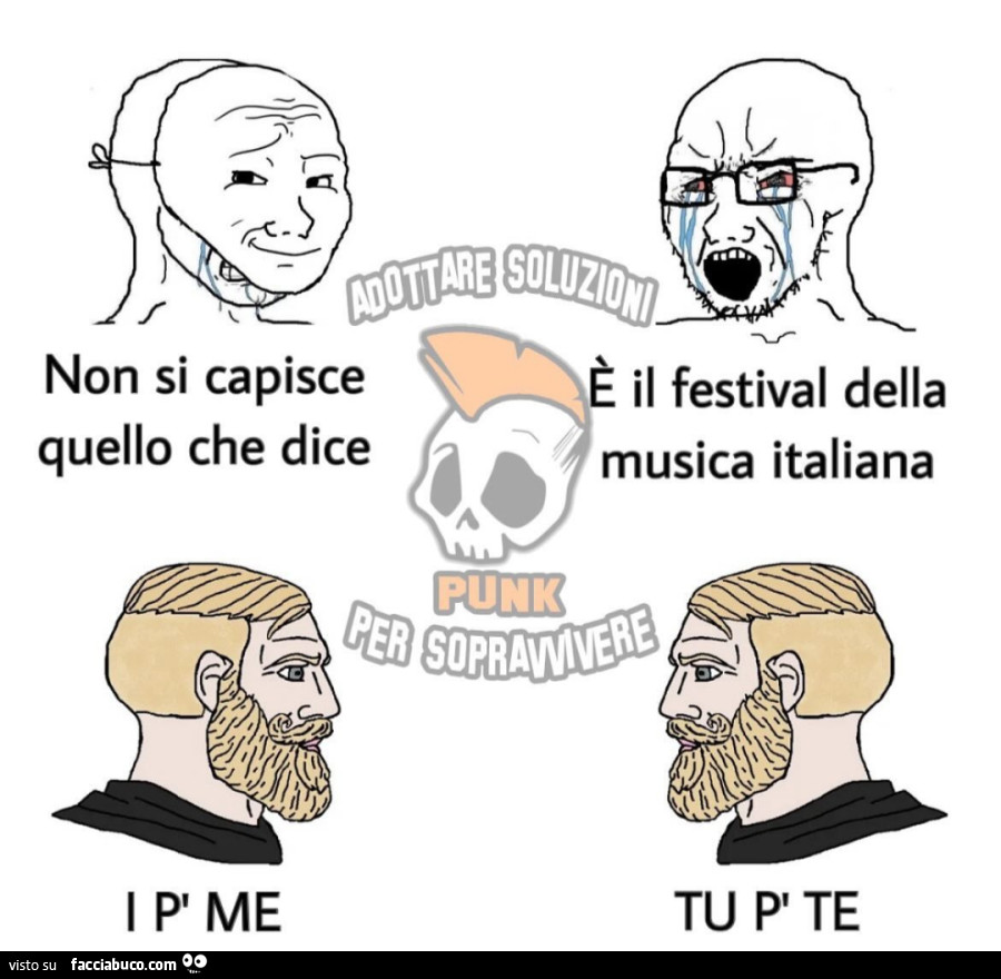 Non si capisce quello che dice. È Il festival della musica italiana. I p me tu p te