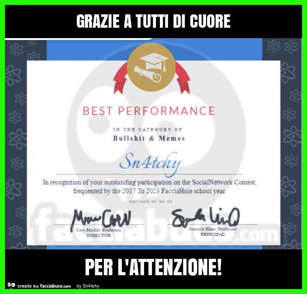 Grazie a tutti di cuore per l'attenzione