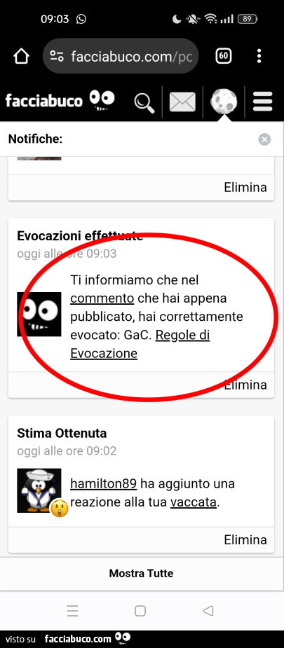 Ti informiamo che nel commento che hai appena pubblicato, hai correttamente evocato: gac