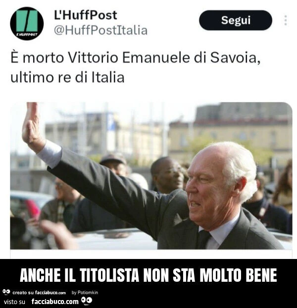 Anche il titolista non sta molto bene