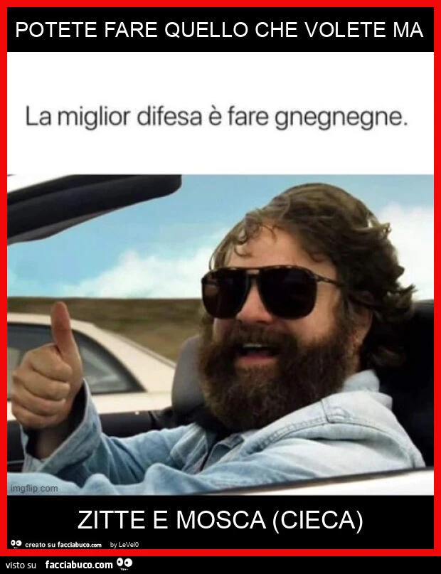 Potete fare quello che volete ma zitte e mosca (cieca)