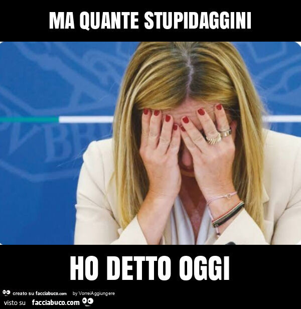 Ma quante stupidaggini ho detto oggi