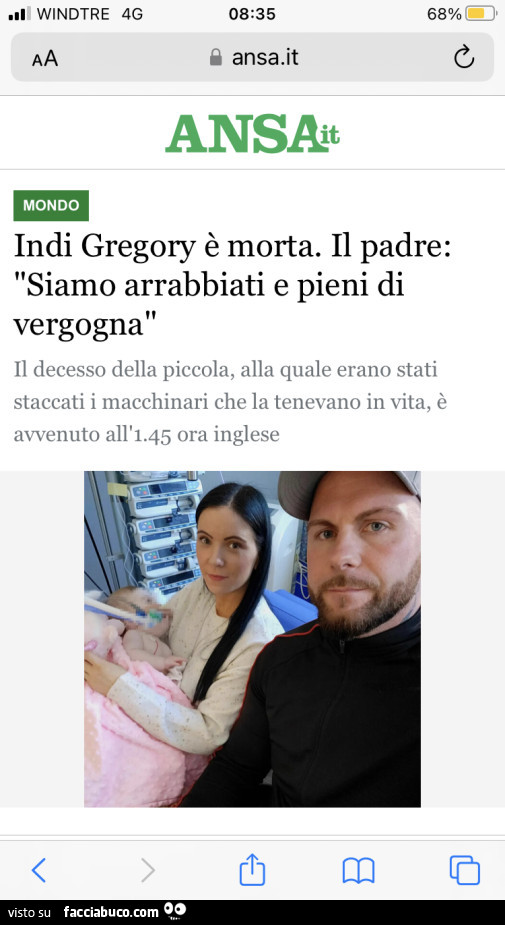 Indi Gregory è morta. Il padre: siamo arrabbiati e pieni di vergogna