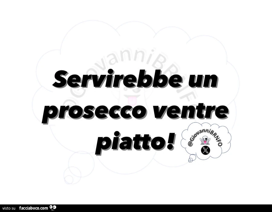 Servirebbe un prosecco ventre piatto