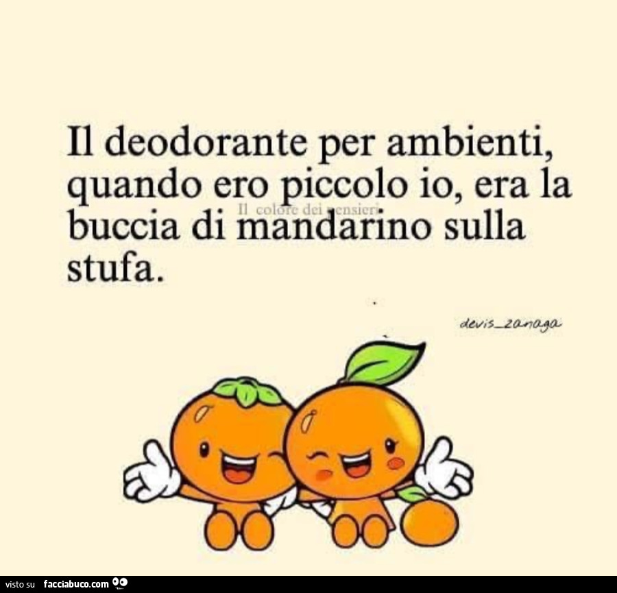 Il deodorante per ambienti, quando ero piccolo io, era la buccia di