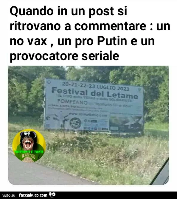 Quando in un post si ritrovano a commentare un no vax un pro Putin e un provocatore seriale
