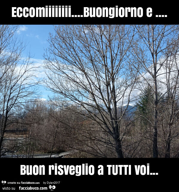 Eccomiiiiiiii… buongiorno e… buon risveglio a tutti voi