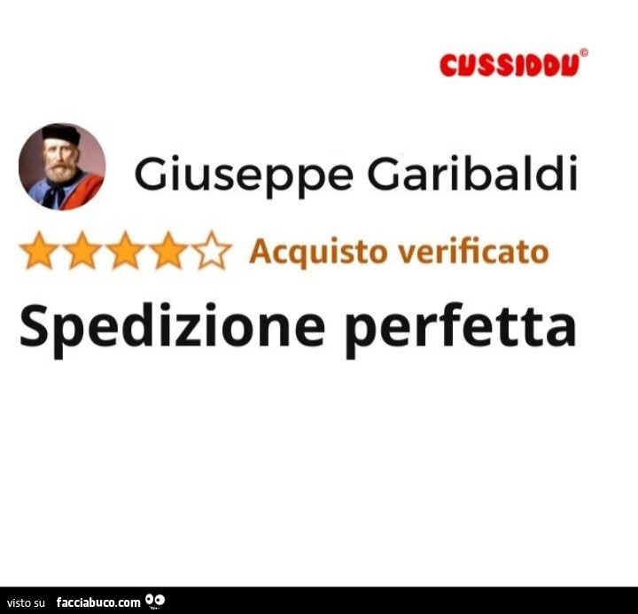 Giuseppe Garibaldi acquisto verificato: spedizione perfetta