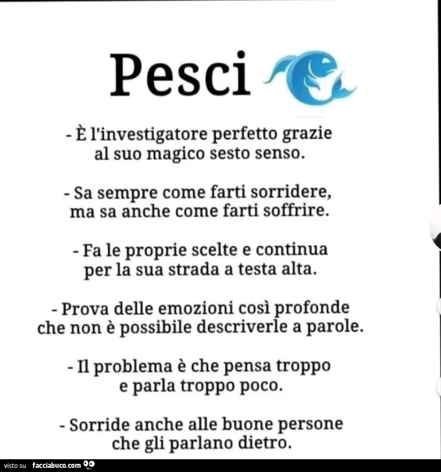 Pesci è l'investigatore perfetto grazie al suo magico sesto senso